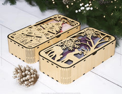 Christmas Gift Box Decorative Box Wooden New Year Gift Box laser cut Jeweler Case Digital Download |#U340| VectorPort