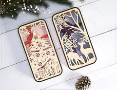 Christmas Gift Box Decorative Box Wooden New Year Gift Box laser cut Jeweler Case Digital Download |#U340| VectorPort