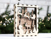 Christmas Multilayer Christmas Gift Ornament Snowman Deer Forest Scene Decorative Wooden Layered New Year laser cut Digital Download |#U342| VectorPort