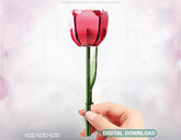 3D Laser Cut Tulip Flower Gift for Valentine, Mother’s Day Wooden Tulip Gift for Her Digital Download |#U345| VectorPort