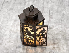 Cardinal Bird Candle Holder with Tree Tealight Lamp Night Light Forest Scene Lantern Digital Download |#U349| VectorPort