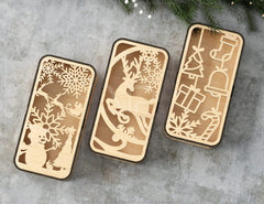 Christmas Gift Box Decorative Box Wooden New Year Gift Box laser cut Jeweler Case Digital Download |#U350| VectorPort