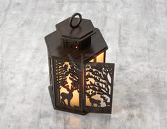 Forest Scene Candle Holder with Deer Tree Silhouette Tealight Lamp Night Light Lantern Digital Download |#U351| VectorPort