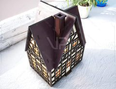 Scandinavian Nordic Miniature 3D House Laser cut file Christmas Garden House Digital Download |#U353|