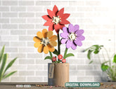 3D Daisy Laser Cut Flower Pot Gift for Valentine, Mother’s Day Wooden Plant Gift for Her Digital Download |#U354|