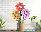 3D Daisy Laser Cut Flower Pot Gift for Valentine, Mother’s Day Wooden Plant Gift for Her Digital Download |#U354| VectorPort