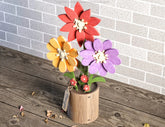 3D Daisy Laser Cut Flower Pot Gift for Valentine, Mother’s Day Wooden Plant Gift for Her Digital Download |#U354| VectorPort