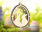 3D Easter Laser Cut Hanging Ornaments Egg Rabbits SVG layered Decor, Floral Bunny multilayer Digital Download |#U355|