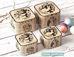 Easter Elegance: Laser-Cut Box Design for Stylish Decor and Thoughtful Gifts, Bunny and Egg Easter theme box Digital Download |#U361|
