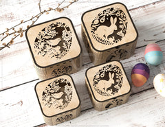 Easter Elegance: Laser-Cut Box Design for Stylish Decor and Thoughtful Gifts, Bunny and Egg Easter theme box Digital Download |#U361|