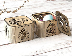 Easter Elegance: Laser-Cut Box Design for Stylish Decor and Thoughtful Gifts, Bunny and Egg Easter theme box Digital Download |#U361|