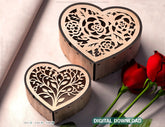 Heart shape Laser cut wooden gift box for Valentine’s Day, Jewelry case, Romantic Wedding box Digital Download |#U363| VectorPort