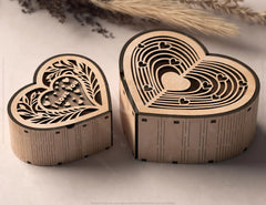 Heart shape Laser cut wooden gift box for Valentine’s Day, Jewelry case, Romantic Wedding box Digital Download |#U364| VectorPort