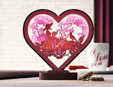 Harmony of Hearts: Artistic Table Lamp for Mother's Day 3D Led Light Laser Cut Night Lamp Heart shape Bedside Table Lamp Digital Download |#U371| VectorPort