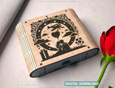 Unique Book-Shaped Wooden Gift Box - Laser Cut Template, Card Case Favor Box Digital Downloads |#U378| VectorPort