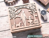 Father's Day engraved Gift Box – Dad and Daughter Themed laser cut SVG Template, Card Case Favor Box Digital Downloads |#U380|