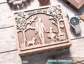 Father's Day engraved Gift Box – Dad and Daughter Themed laser cut SVG Template, Card Case Favor Box Digital Downloads |#U380| VectorPort