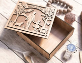 Father's Day engraved Gift Box – Dad and Daughter Themed laser cut SVG Template, Card Case Favor Box Digital Downloads |#U380| VectorPort