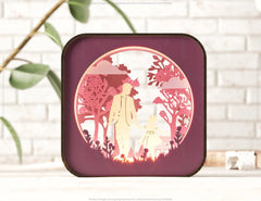 Father’s Day Glow: Laser Cut LED Lamp, Dad and Daughter Moments – Rectangle Night Lamp Digital Download |#U382| VectorPort