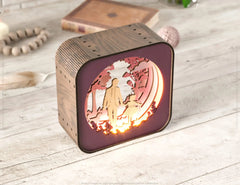 Father’s Day Glow: Laser Cut LED Lamp, Dad and Daughter Moments – Rectangle Night Lamp Digital Download |#U382| VectorPort
