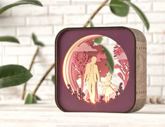 Father’s Day Glow: Laser Cut LED Lamp, Dad and Daughter Moments – Rectangle Night Lamp Digital Download |#U382| VectorPort