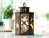 Hummingbird Tree Luminary SVG Candle Holder Tealight Lamp Night Light Forest Scene Lantern Digital Download |#U383| VectorPort