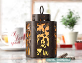 Valentine's Elegance: Laser Cut Candle Holder - Tealight Night Light Lantern Curved Corner Digital Download |#U384| VectorPort