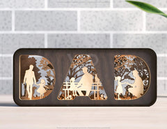 Dad & Daughter Shadow Box SVG, Standing Dad and Daughter Multilayer Happy Father’s Day Gift for Dad Diy gift Digital Download |#U389| VectorPort