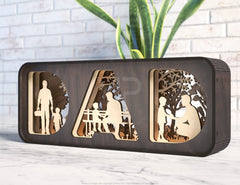 Dad & Son Shadow Box SVG, Standing Dad and Son Multilayer Happy Father’s Day Gift for Dad Diy gift Digital Download |#U390|