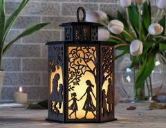 Mother & Daughter Laser-Cut Candle Holder - Tender Glow Tealight Lamp, Sentimental Night Light Lantern, Digital Download Digital Download |#U391| VectorPort