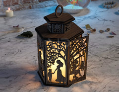 Mother & Son Laser-Cut Candle Holder - Tender Glow Tealight Lamp, Sentimental Night Light Lantern, Digital Download Digital Download |#U392|