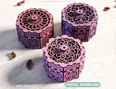 Octagonal Shaped Laser Cut Keepsake Box with Rotating Feature - Laser Cut Spinner Gift Box - Elegant Jeweler Nox Digital Download |#U397| VectorPort