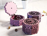 Octagonal Shaped Laser Cut Keepsake Box with Rotating Feature - Laser Cut Spinner Gift Box - Elegant Jeweler Nox Digital Download |#U397|