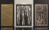 Tree Ornaments for decorative partitions panel screen CNC Laser Cutting File | SVG, DXF, AI |#C004| VectorPort
