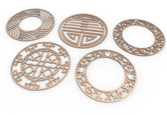 Round Abstract Pattern Panel Templates CNC Laser Cutting File | SVG, DXF, AI |#C040| VectorPort