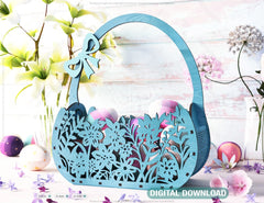 Basket & Egg Bowl SVG Files: Laser Cut Fun for the Holidays, Delightful Easter Décor, Wooden Basket Digital Download |#U401|