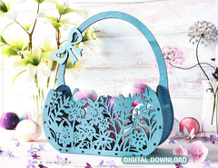 Basket & Egg Bowl SVG Files: Laser Cut Fun for the Holidays, Delightful Easter Décor, Wooden Basket Digital Download |#U401| VectorPort
