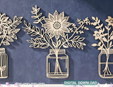 Blooming Beauties: Standing & Wall mounted Flower Pot Home Decoration, Gift laser cut SVG Diy gift Digital Download |#U403| VectorPort