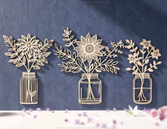 Blooming Beauties: Standing & Wall mounted Flower Pot Home Decoration, Gift laser cut SVG Diy gift Digital Download |#U403|