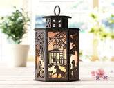 Puppy Dog Forest Lantern: Laser Cut Tealight Candle Holder Night Light Forest Scene Lantern Digital Download |#U408| VectorPort