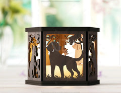 Puppy Dog Silhouette Forest Lantern: Laser Cut Tealight Candle Holder Night Light Forest Scene Lantern Digital Download |#U409| VectorPort