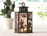 Cowboy Adventure Lantern: Light Up the Wild West Laser Cut Tealight Candle Holder Western-Themed Digital Download |#U411| VectorPort