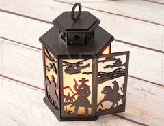 Cowboy Adventure Lantern: Light Up the Wild West Laser Cut Tealight Candle Holder Western-Themed Digital Download |#U411| VectorPort