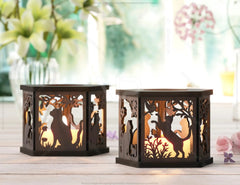 Cat Silhouette Lantern: Laser Cut Tealight Candle Holder Night Light Forest Scene Lantern Digital Download |#U412| VectorPort