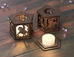 Cowboy Adventure Lantern: Light Up the Wild West Laser Cut Tealight Candle Holder Western-Themed Digital Download |#U413| VectorPort