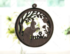 Cat Scene Bauble Ornaments Balls Tree Decorations Craft Hanging Cat Silhouette Forest Scene laser cut Digital Download |#U415| VectorPort