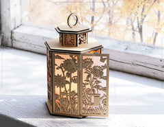 Sunny Delight: Sunflower Lantern - Laser Cut Tealight Candle Holder Night Light Digital Download |#U419| VectorPort