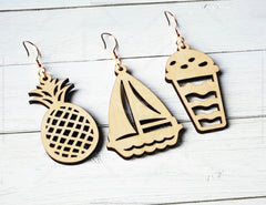 Summer Tear Drop Pendant Earrings Bundle Laser Cut SVG for Women Jewelry Wooden Accessories Digital Download |#U422| VectorPort