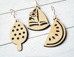 Summer Tear Drop Pendant Earrings Bundle Laser Cut SVG for Women Jewelry Wooden Accessories Digital Download |#U422| VectorPort