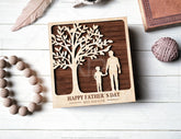 Father's Day engraved Gift Box – Dad & Son/Daughter Themed laser cut SVG Template, Card Case Favor Box Digital Downloads |#U423|